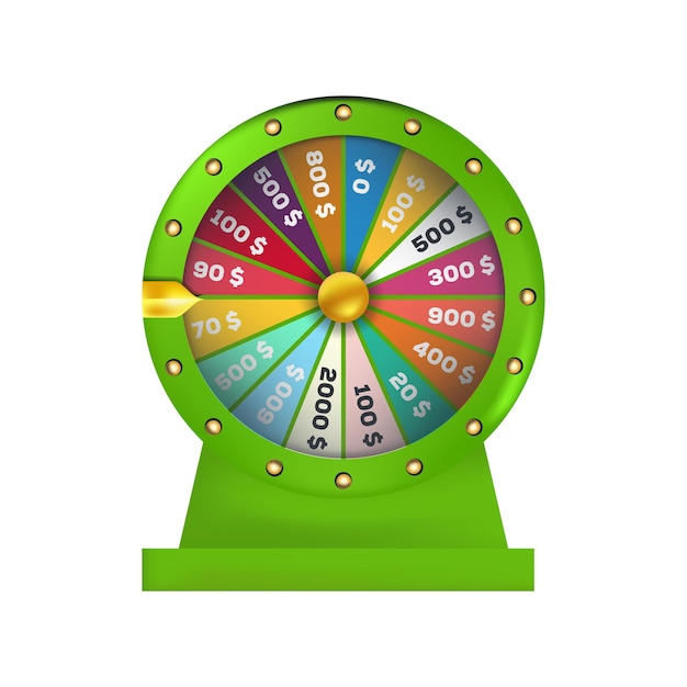 Рулетка 3d колесо фортуны изолированные векторные иллюстрации для азартных игр
