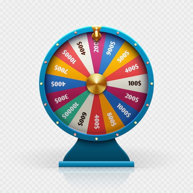 Vector roulette 3d fortune wheel isolated vector illustration for gambling background and lottery win concept.