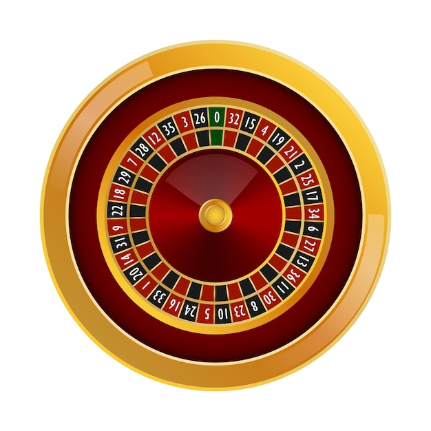 Roulette casino mockup Realistic illustration of roulette casino vector mockup for web design isolated on white background