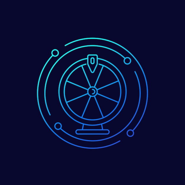 Roulette fortune wheel line vector icon