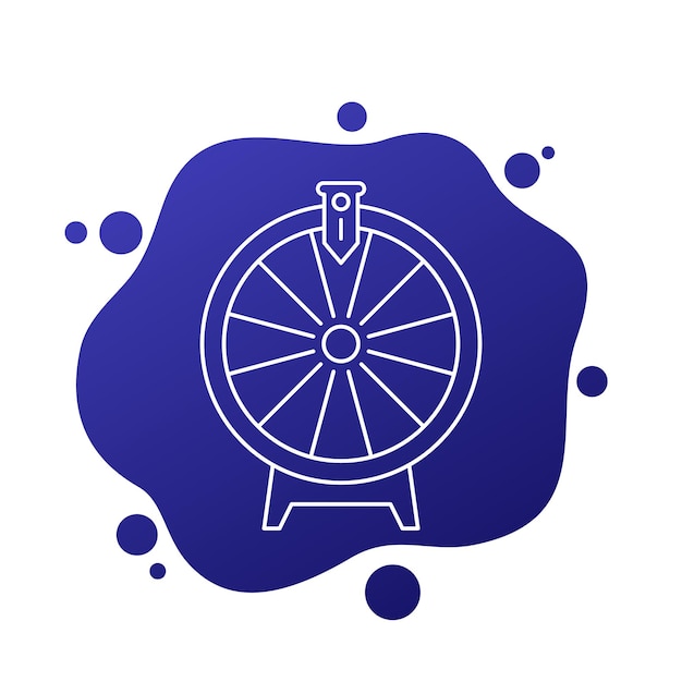 Vector roulette line icon fortune wheel vector