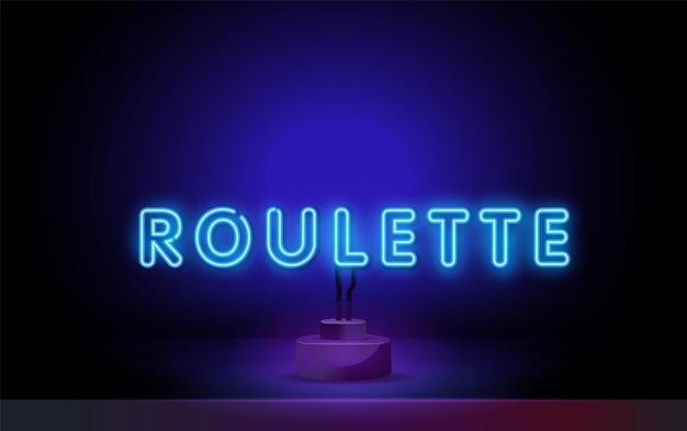 Roulette neon tekst roulette spel neon teken casino logo embleem en label helder uithangbord licht banner