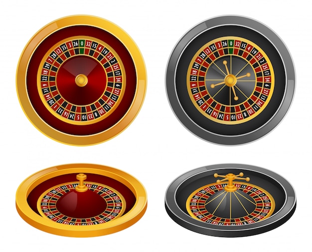 Roulette wiel spin mockup set