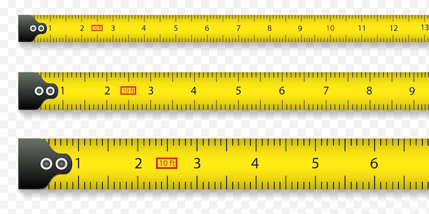 Roulette with shadow on a transparent background Measurement ruler