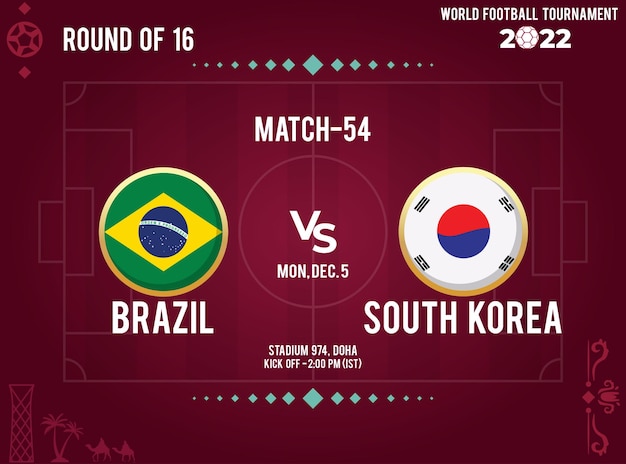 Vector round of 16 match , portugal vs switzerland, world soccer championship, 2022.