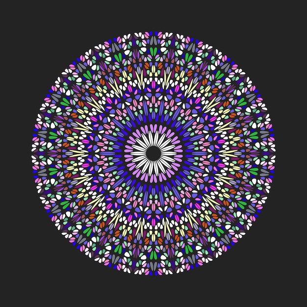 Vector round abstract circular colorful gravel pattern mandala