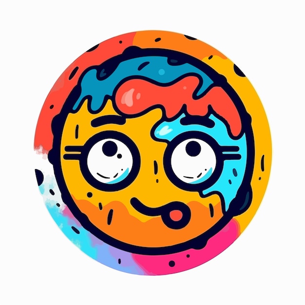 Vector round abstract comic faces