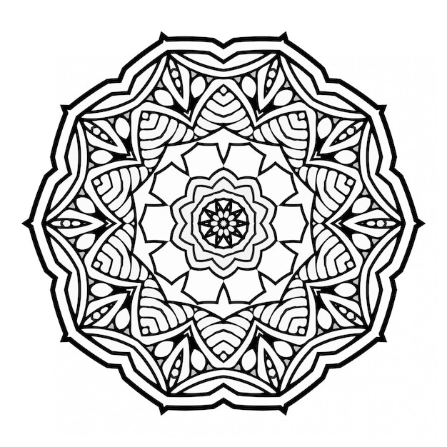 Round abstract ornament with mandala style