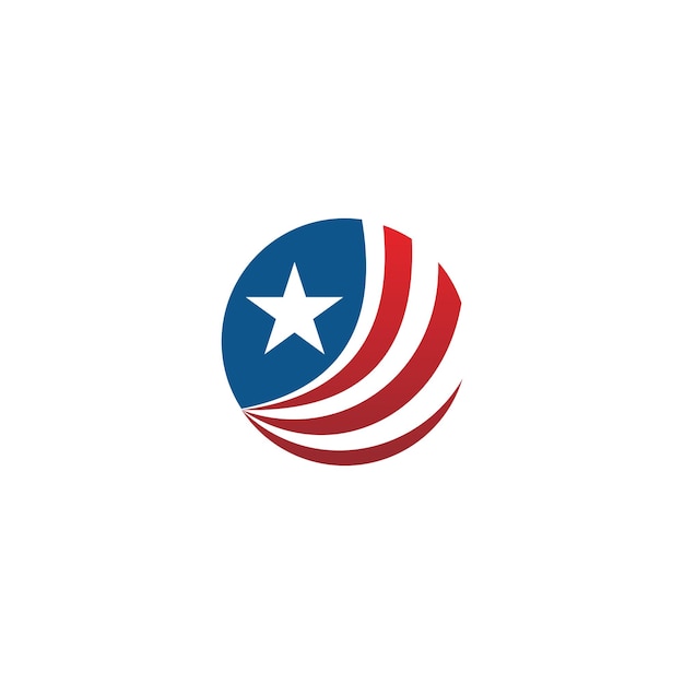 Premium Vector | Round abstract star america flag logo vector image