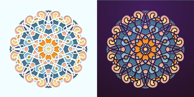 Round in arabic style. colorful mosaic