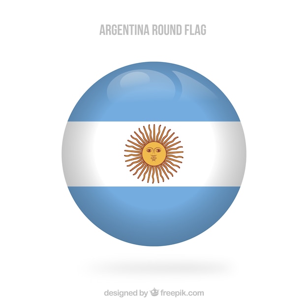 Круглый флаг флага Аргентины