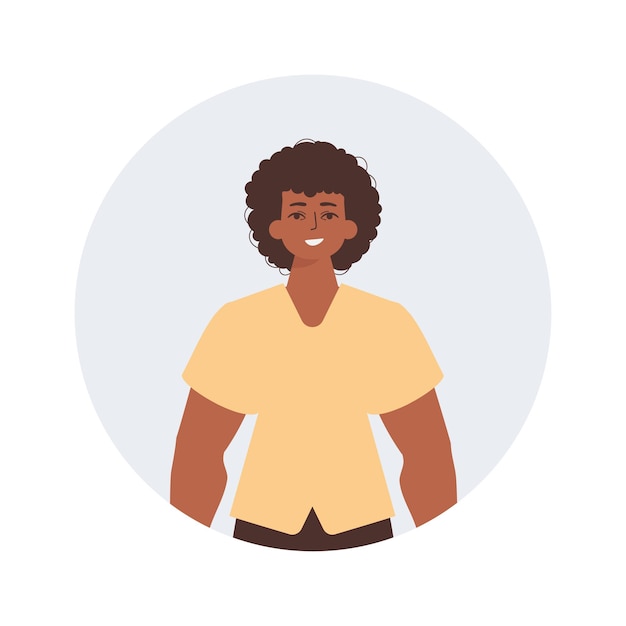 Round avatar of a man Character in trendy style