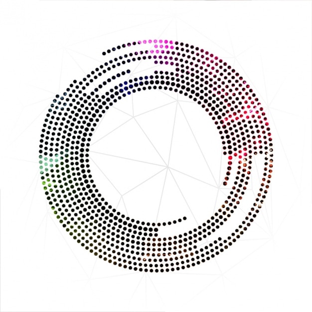 Vettore sfondo rotonda di punti con dettagli di colore