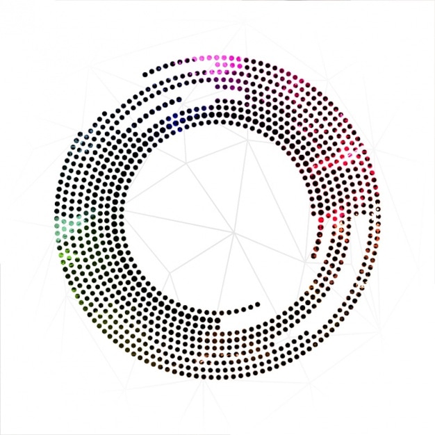 Sfondo rotonda di punti con dettagli di colore