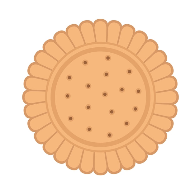 Вектор Иконка круглого печенья плоская иллюстрация векторной иконки круглого печенья для веб-дизайна