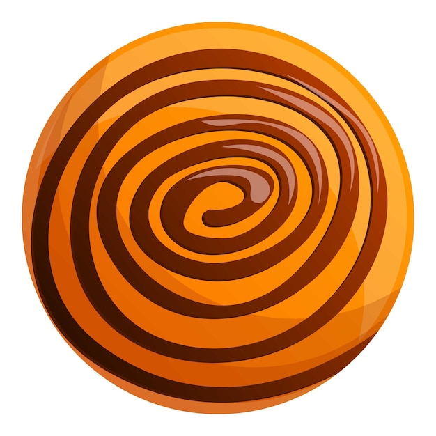 Икона круглого печенья Карикатура круглого векторного печенья для веб-дизайна, изолированная на белом фоне