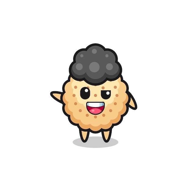 Round biscuits character as the afro boy , cute design