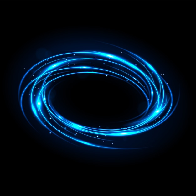 Vector round blue light twisted