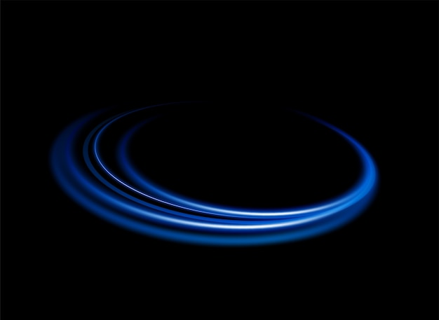 Vector round blue light twisted