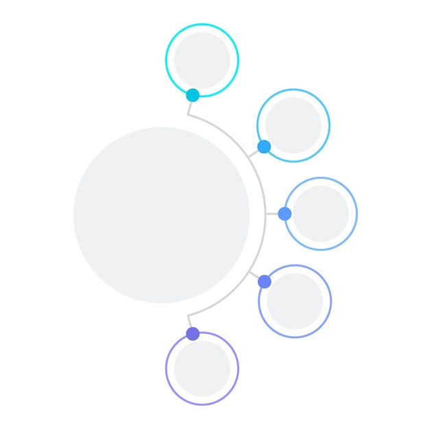 Вектор Круглый синий схематический шаблон инфографической диаграммы