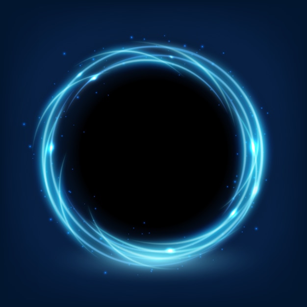 Vector round blue shiny background