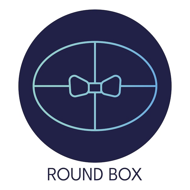 Значок градиента круглой коробки на круглом фоне