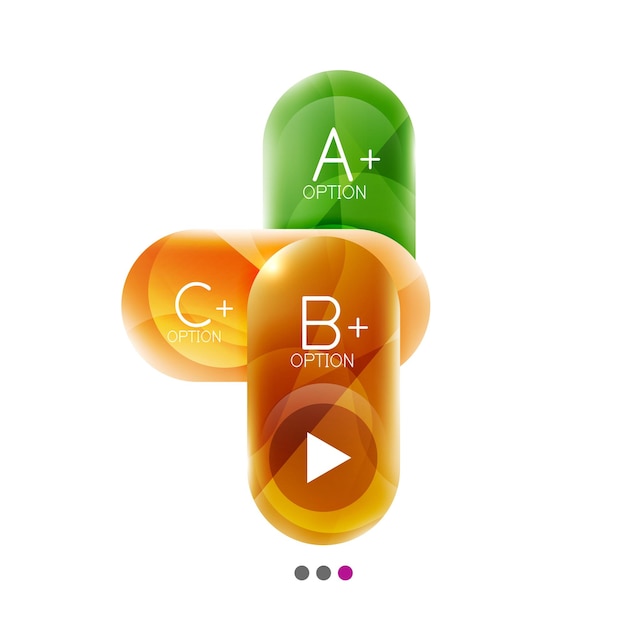 round business infographics template buttons