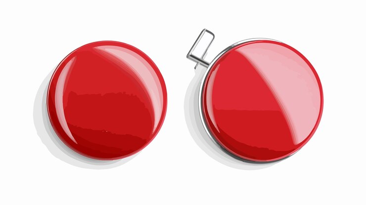 Vector round button pin mockup design flat vector isolated