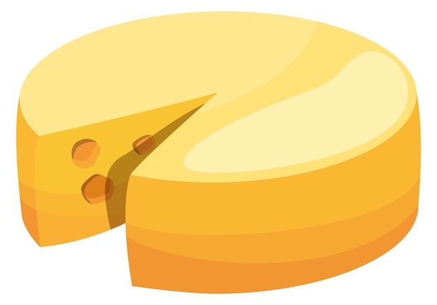 Round cheese block cutted cartoon cuisine icon