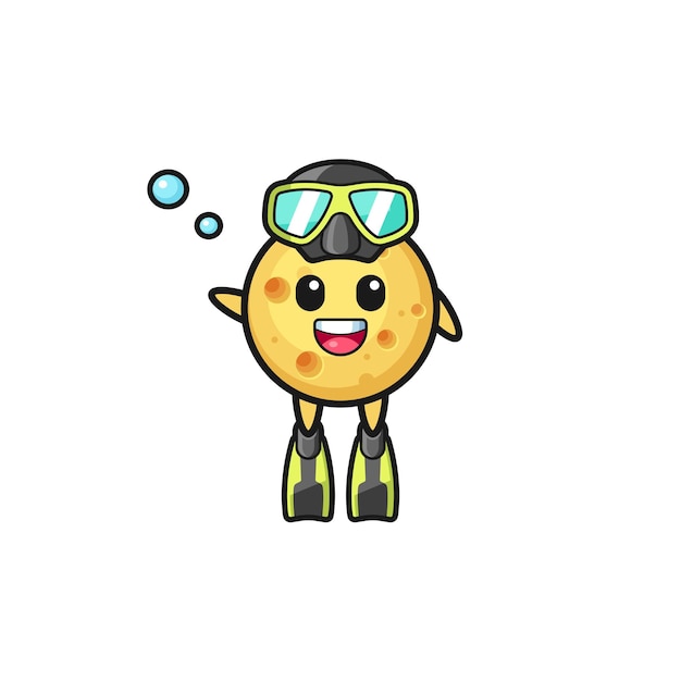 The round cheese diver cartoon character  cute design