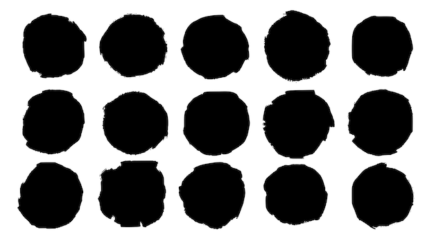 Round circle brush stroke vector collection