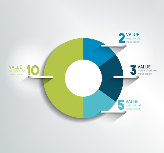 Round circle chart graph Simply color editable Infographics elements