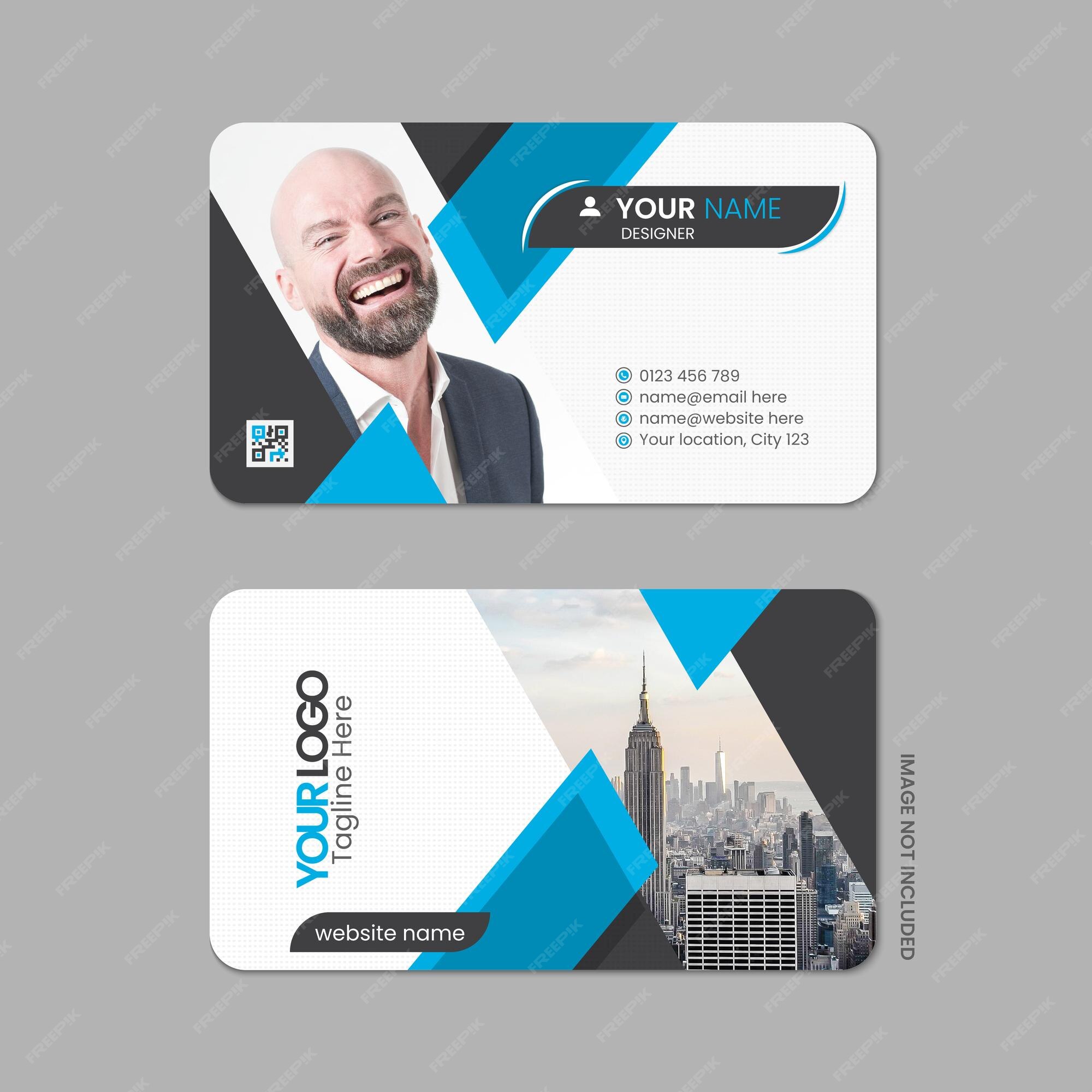 Premium Vector Round corner business card template design with Premium Vector Round corner business card template design with