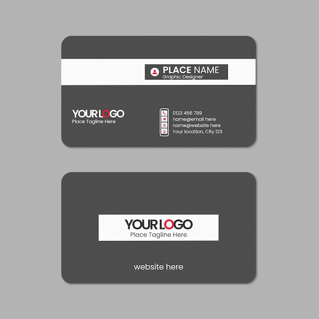 Vector round corner business card template design with texture and pattern