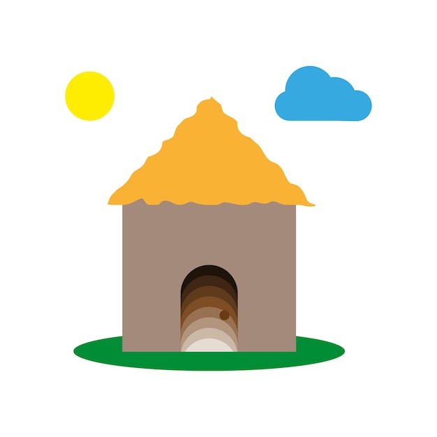 Round cottage. cartoon house. vector illustration. eps 10.