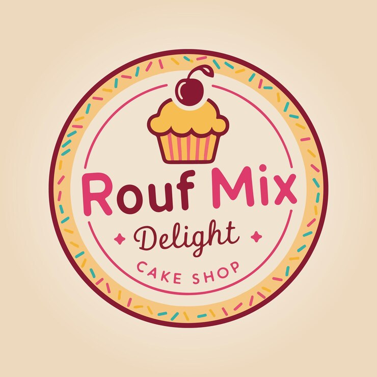 a round cupcake shop logo that says roll shop