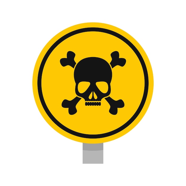 Round danger sing icon Flat illustration of round danger sing vector icon isolated on white background