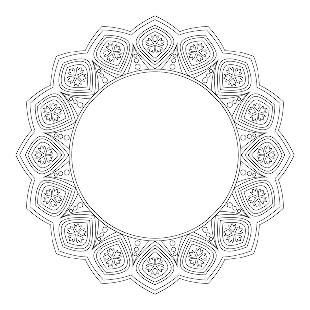 Round decorative frame with space for text, vector illustration