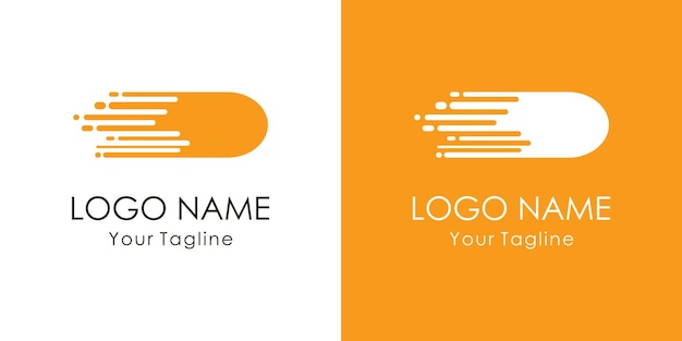 Round and dynamic template logo with orange color