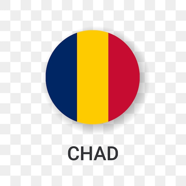 Vector round flag of chad vector icon illustration isolated