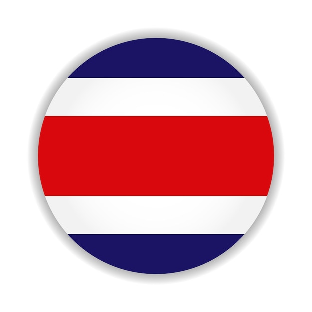 Round flag of costa rica. vector illustration.