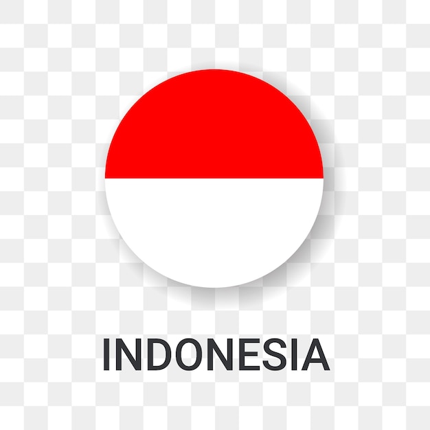 Round Flag of Indonesia Vector Icon Illustration Isolated