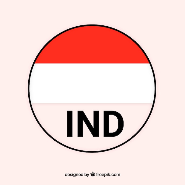 Round flag of indonesia