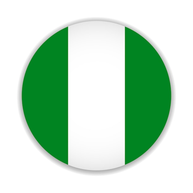 Round flag of nigeria. vector illustration.