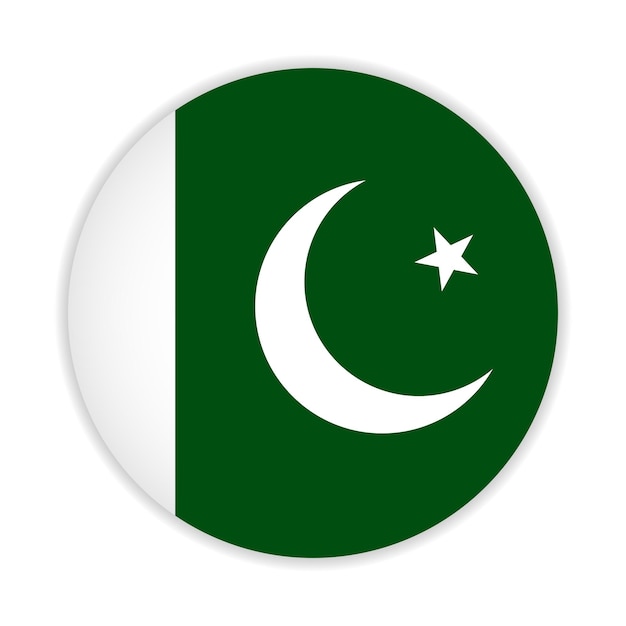 Round flag of pakistan. vector illustration.