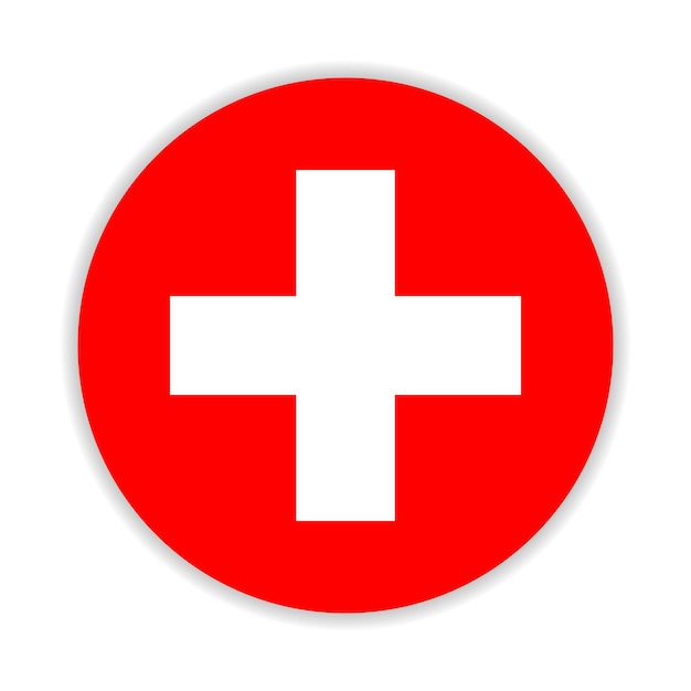 Round flag of Switzerland. Vector Illustration.