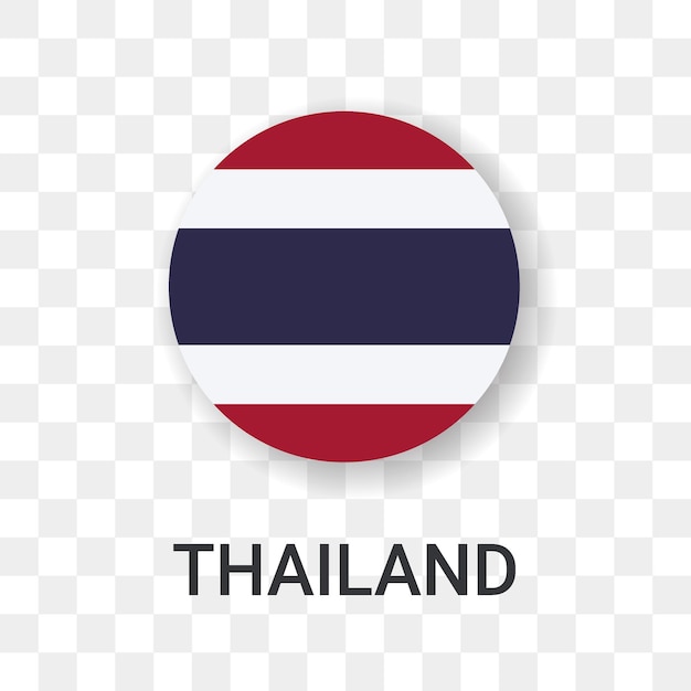 Round Flag of Thailand Vector Icon Illustration Isolated