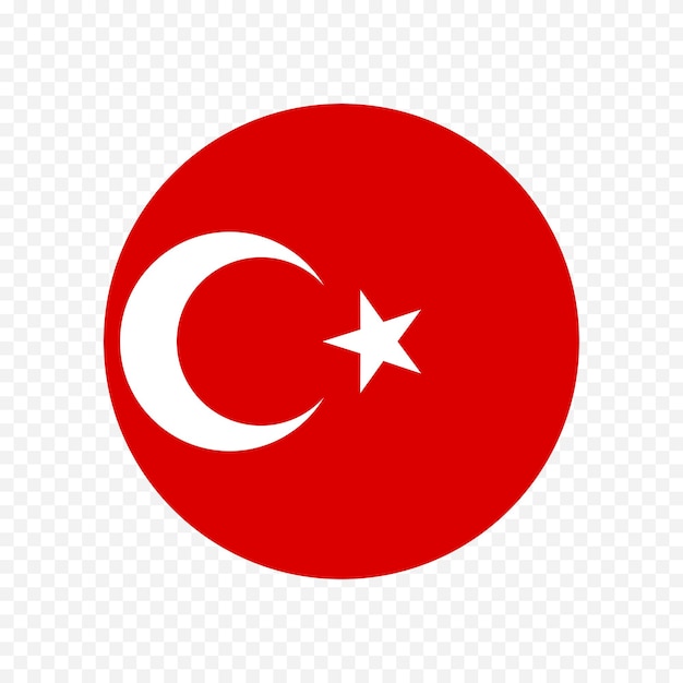 Round flag of turkey national symbol vector illustration on a transparent background