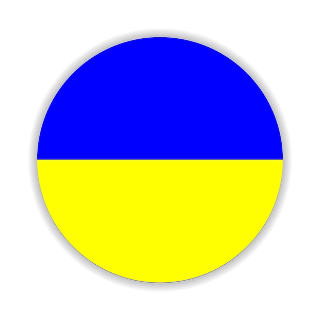 Round flag of Ukraine. Vector illustration.