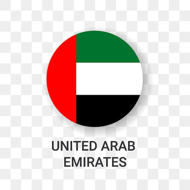 Round Flag of Uni Emirates Arab Vector Icon Illustration Isolated